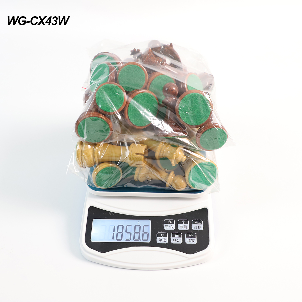 WG-CX43W Wood Finish Chess Pieces